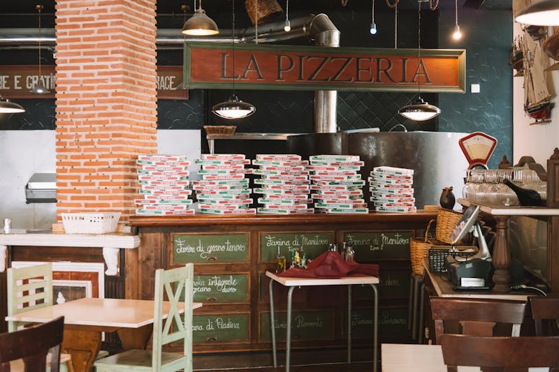Coal fired pizza kitchen preparation