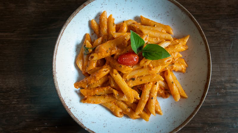Penne arrabbiata with spicy tomato sauce